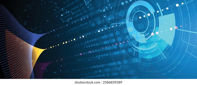 Neural network and artificial intelligence abstract technology and science background