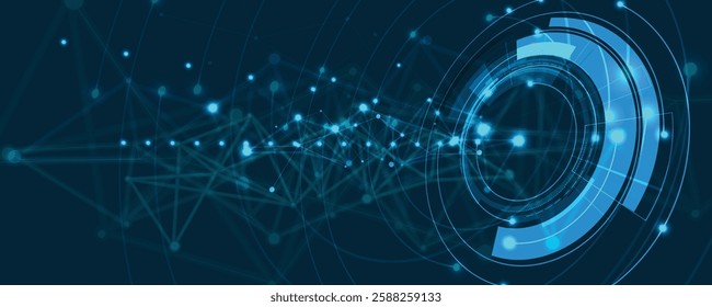 Neural network and artificial intelligence abstract technology and science background