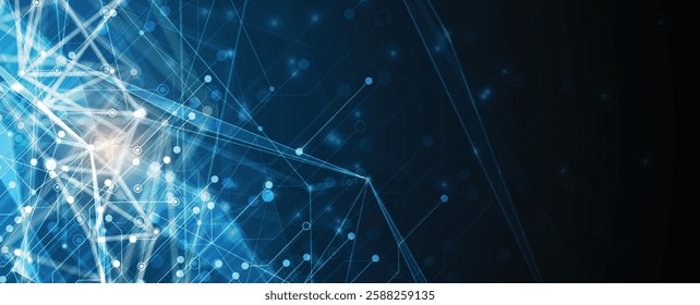 Neural network and artificial intelligence abstract technology and science background