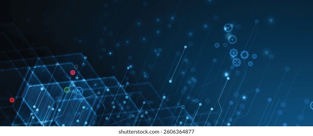 Neural network and artificial intelligence abstract technology and science background