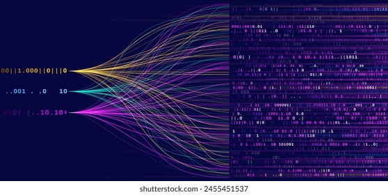 Análisis de negocios de inteligencia artificial de redes neuronales. Big Data. Concepto de aprendizaje automático de Ciencia de datos de Tecnología. Consultando Análisis Visualizando Gráfico De Información Compleja. Ilustración vectorial.