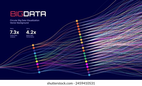 Neural Network Artificial Intelligence Business Analytics. Big Data. Technology Data Science Machine Learning Concept. Querying Analyzing Visualizing Complex Information Chart. Vector Illustration.