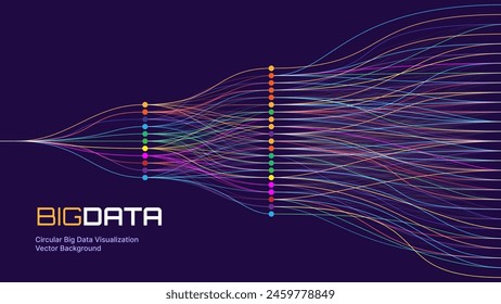 In: Neural Network Artificial Intelligence Business Analytics. Big Data. Technologie Data Wissenschaft Machine Learning Concept. Abfragen, Analysieren und Visualisieren komplexer Informationsdiagramme. Vektorillustration.