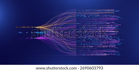 Neural Network Artificial Intelligence Business Analytics. Big Data. Technology Data Science Machine Learning Concept. Querying Analyzing Visualizing Complex Information Chart. Vector Illustration.