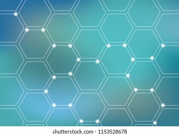 Neural network or blockchain vector illustration background