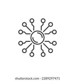 Neural Network Chip vector Digital Technology concept thin line icon or symbol