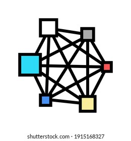 neural network color icon vector. neural network sign. isolated symbol illustration