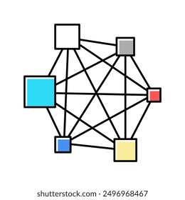 neural network color icon vector. neural network sign. isolated symbol illustration