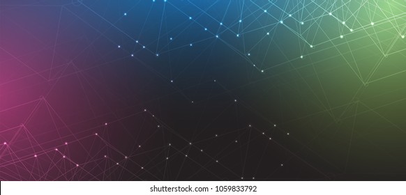 Neural network concept. Connected cells with links. High technology process. Abstract background