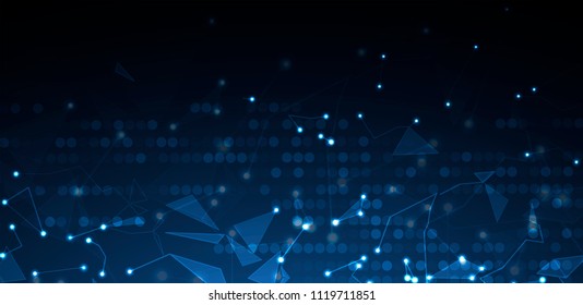 Neural network concept. Connected cells with links. High technology process. Abstract futuristic background