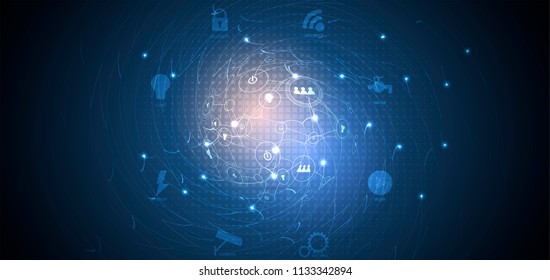 Neural network concept. Connected cells with links. High technology process. Abstract futuristic background