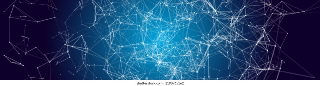 Neural network concept. Connected cells with links. High technology process. Abstract Vector Background