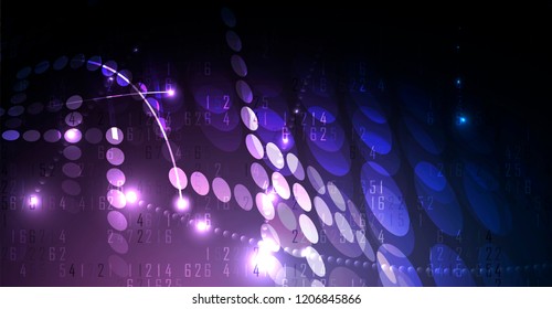 Neural network concept. Connected cells with links. High technology process. Abstract futuristic background