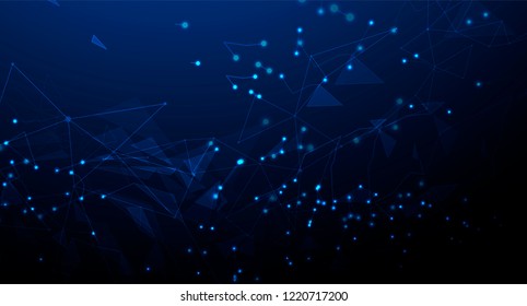 Neural network concept. Connected cells with links. High technology process. Abstract futuristic background