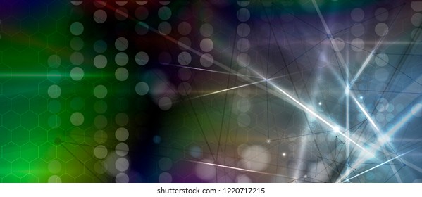Neural network concept. Connected cells with links. High technology process. Abstract futuristic background