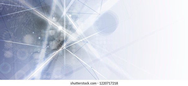 Neural network concept. Connected cells with links. High technology process. Abstract futuristic background