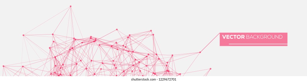 Neural network concept. Connected cells with links. High technology process. Abstract Vector Background