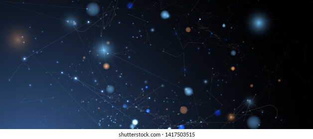 Neural network concept. Connected cells with links. High technology process. Abstract futuristic background
