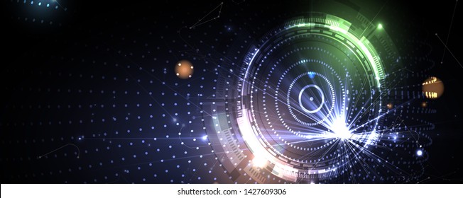 Neural network concept. Connected cells with links. High technology process. Abstract futuristic background