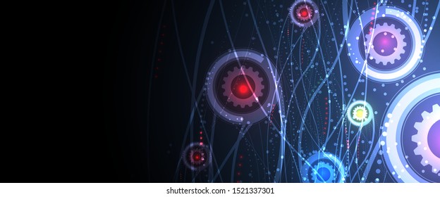 Neural network concept. Connected cells with links. High technology process. Abstract futuristic background