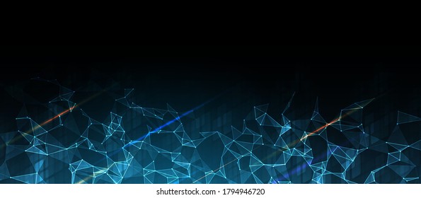 Neural network concept. Connected cells with links. High technology process. Abstract futuristic background