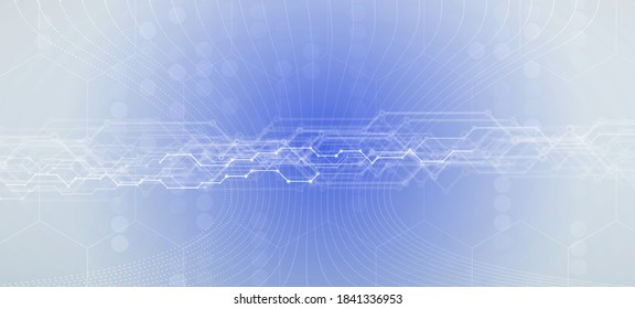 Neural network concept. Connected cells with circuit links. High technology process. Abstract futuristic background