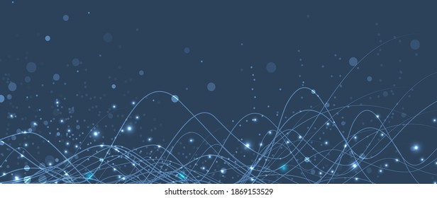 Neural network concept. Connected cells with links. High technology process. Abstract futuristic background