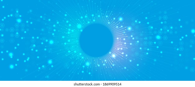 Neural network concept. Connected cells with links. High technology process. Abstract futuristic background