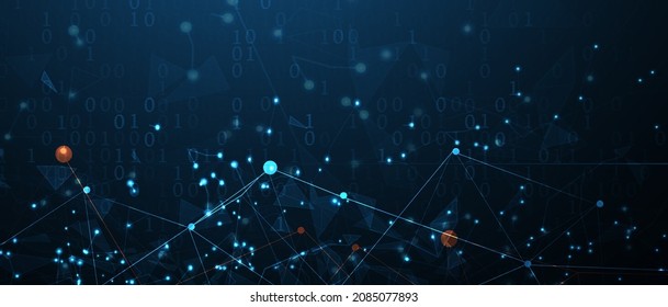 Neural network concept. Connected cells with links. High technology process. Abstract futuristic background