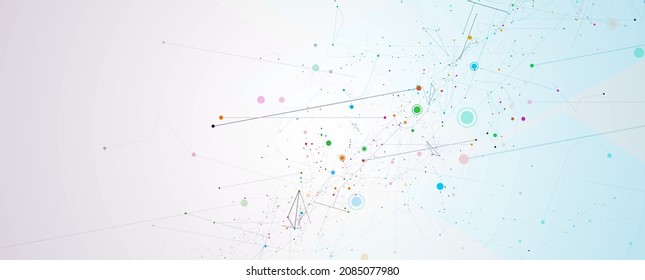 Neural network concept. Connected cells with links. High technology process. Abstract futuristic background