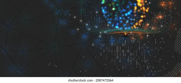 Neural network concept. Connected cells with links. High technology process. Abstract futuristic background