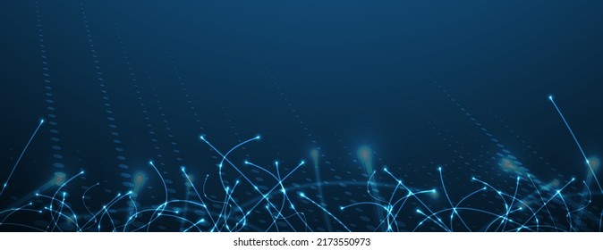 Concepto de red neuronal. Celdas conectadas con vínculos. Proceso de alta tecnología. Antecedentes abstractos