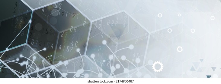 Neural network concept. Connected cells with links. High technology process. Abstract background