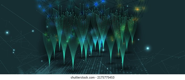Neural network concept. Connected cells with links. High technology process. Abstract background