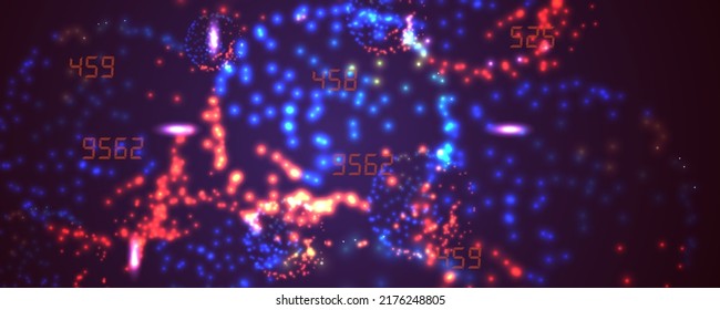 Neural network concept. Connected cells with links. High technology process. Abstract background