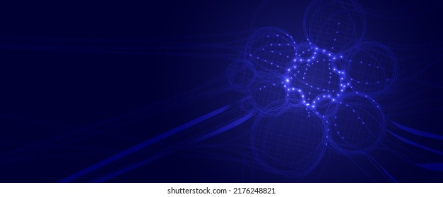 Neuronales Netzkonzept. Verbundene Zellen mit Links. High-Tech-Prozess. Abstrakter Hintergrund