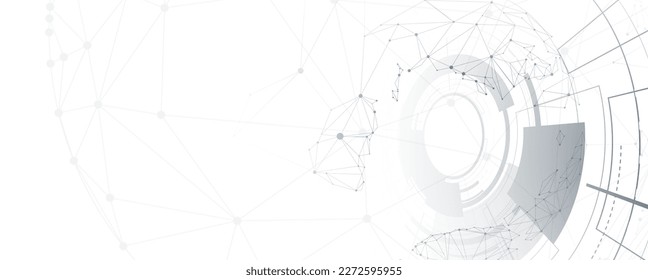 Neural network concept. Connected cells with links. High technology process. Abstract futuristic background