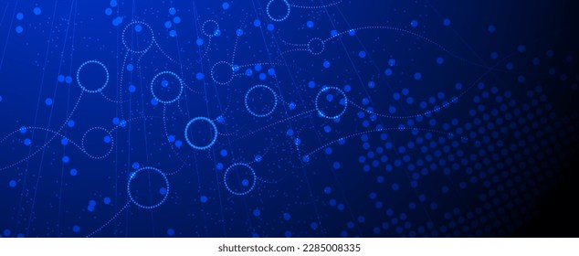 Neural network concept. Connected cells with links. High technology process. Abstract futuristic background