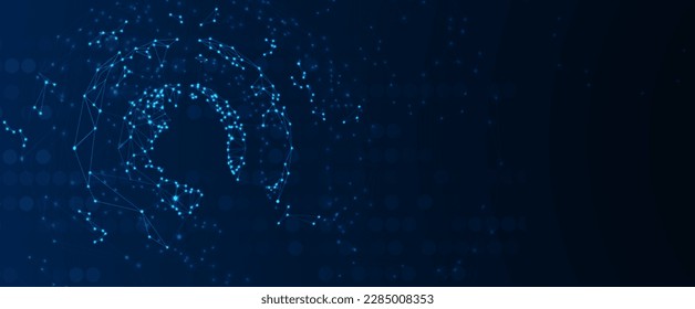 Neural network concept. Connected cells with links. High technology process. Abstract futuristic background