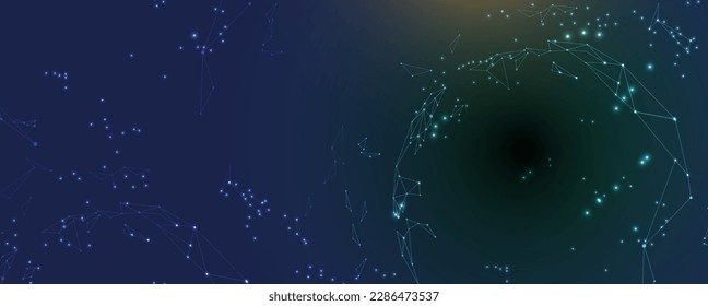 Neural network concept. Connected cells with links. High technology process. Abstract futuristic background