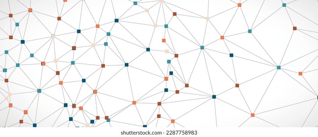 Neural network concept. Connected cells with links. High technology process. Abstract futuristic background