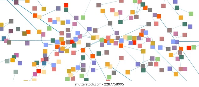 Neural network concept. Connected cells with links. High technology process. Abstract futuristic background