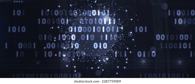 Neural network concept. Connected cells with links. High technology process. Abstract futuristic background