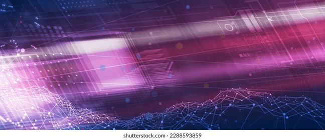 Concepto de red neuronal. Celdas conectadas con vínculos. Proceso de alta tecnología. Antecedentes abstractos
