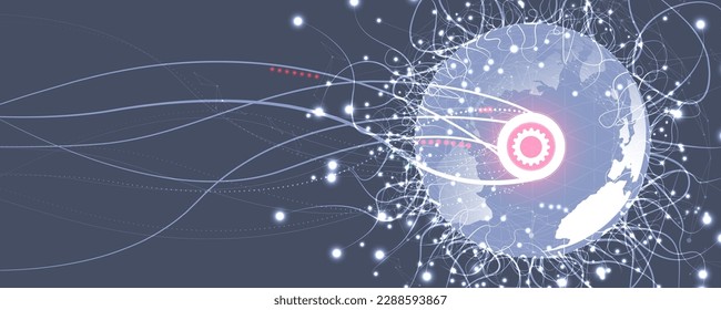 Neuronales Netzkonzept. Verbundene Zellen mit Links. High-Tech-Prozess. Abstrakter Hintergrund