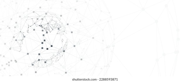 Neural network concept. Connected cells with links. High technology process. Abstract background