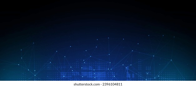 Concepto de red neuronal. Celdas conectadas con vínculos. Proceso de alta tecnología. Resumen de fondo futurista. Vector hecho a mano