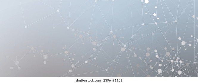 Neural network concept. Connected cells with links. High technology process. Abstract futuristic background. Handmade Vector.