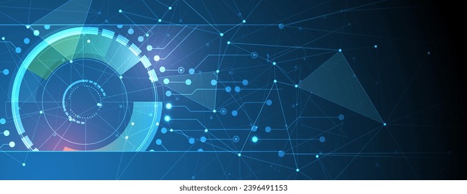 Neural network concept. Connected cells with links. High technology process. Abstract futuristic background. Handmade Vector.