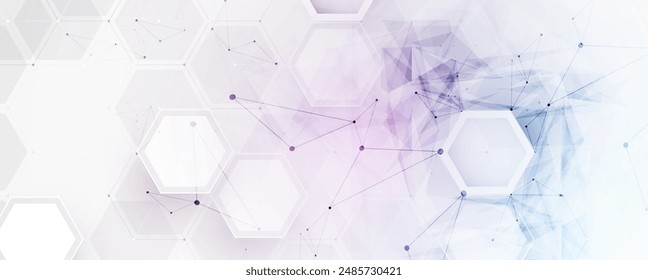 Neural network concept. Connected cells with links. High technology process. Abstract futuristic background